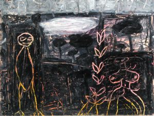 Stuart Hodkinson 'Untitled' c.1979  oil pastel on board  12 x 16 ins