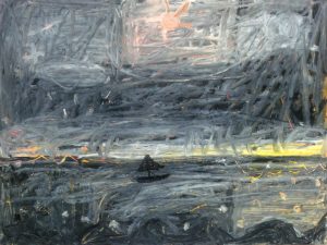 Stuart Hodkinson 'Untitled' c.1979  oil pastel on board  12 x 16 ins