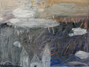 Stuart Hodkinson 'Untitled' c.1979  oil pastel on board  12 x 16 ins