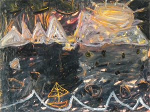 Stuart Hodkinson 'Untitled' c.1979  oil pastel on board  12 x 16 ins