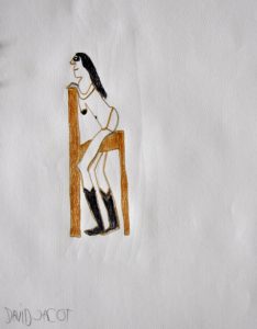 David Jacot 'Untitled' c.2012  crayon & ink on paper  19 x 14 ins