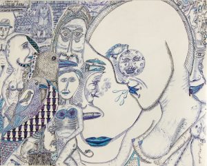 George Jagiello :'Boston After Dusk' 2014 ink on paper 11 x 14 ins‏