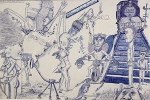 George Jagiello :'150 Arthur Woods Ave' 2013 ink 12 x 18 ins