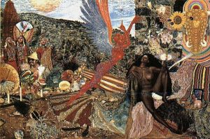 Mati Klarwein :'Annunciation' - 1962, acrylic on canvas, 130 x 97 cm