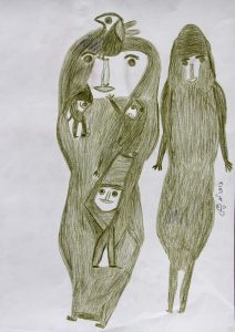 Davood Koochaki :'Untitled' crayon and pencil, 70 x 50 cm