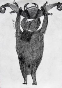 Davood Koochaki :'Untitled' crayon and pencil, 70 x 50 cm