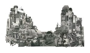 Morgan Lappin : 'The Machine II' (Unframed: 23 x 13) Framed: 29 x 21