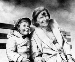 Laurie Lipton - 'Veil' - 1995, pencil on paper, 54.6 x 80.1 cm