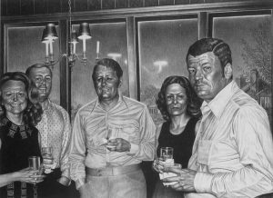 Laurie Lipton - 'Happy Hour' - 1999, charcoal and pencil on paper, 70.7 x 96.5 cm