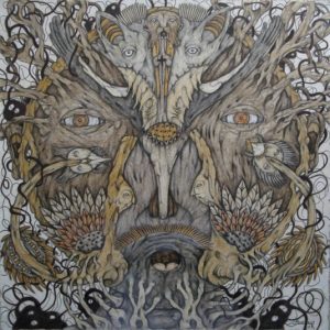 Joel Lorand - 'Mutation' 2010, pencil & crayon 16 x 16.5 ins 