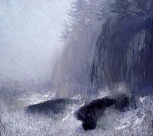 Michael Bennallack-Hart - 'Rain on the Coast' - pastel on paper, 20 x 21.5 ins