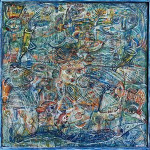 Jasna Nikolic - 'Eternity Note', 2012, 70x70 cm, oil on canvas - Outsider Art