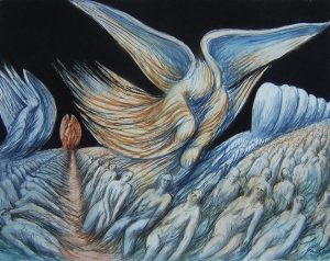 Donald Pass - 'Descending Angel' - 2002, watercolour on paper, 26 x 36 ins