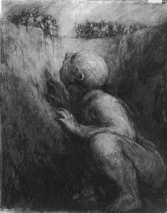 Paul Rumsey - 'Giant In Pit', 1995, 62 x 49 cm- British Artist