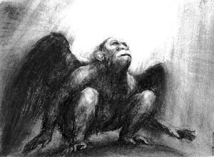 Paul Rumsey - 'Ape With Wings', 2000, 37 x 50 cm- British Artist
