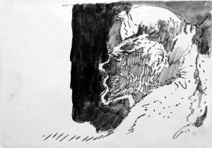 Mervyn Peake :'Untitled' c.1960  ink & wash on paper  7 x 10 ins