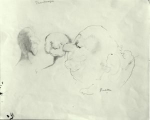 Mervyn Peake:  'Phantasmagoria' c.1950  pencil on paper, signed, 9 x 11 inches, inscribed with title by the artist