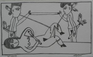 Marilena Pelosi - 'Untitled', 2010, 4.25 x 5.95 ins, crayon & pencil