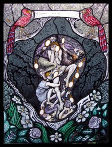 Pinkie Maclure: 'Look Out' 2013, Stained Glass, 25 x 35 ins