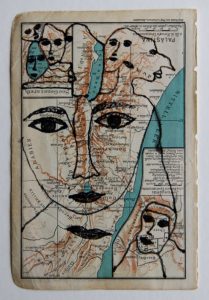 Mehrdad Rashidi :'Untitled' 2015  ink on found paper  4.5 x 3 ins