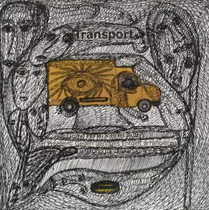 Mehrdad Rashidi :'Transport' ink  6 x 6 ins