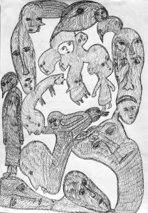 Mehrdad Rashidi :'Untitled'  ink  11.5 x 8 ins