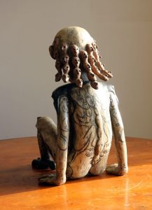 Richard Smith : 'Untitled'  2016 found wood, 19 inches high. View from behind