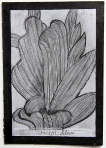 Salma : 'Untitled'  c. 2011  pencil on found paper  8 x 5.75 ins