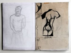 Salma : 'Untitled' 2011  pencil & ink  8 x 11.5 ins