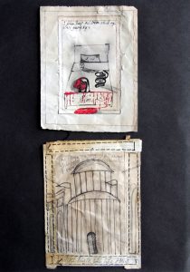 Salma : 'Untitled' c.2011  notebook studies, ink, page measures 8.5 x 11.5 ins