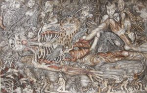 Stephanie Sautenet  'Untitled'  2015  crayon & pencil on paper  35 x 55 cm