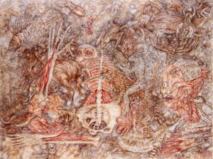 Stephanie Sautenet  'Untitled'  2015  crayon & pencil on paper  35 x 55 cm