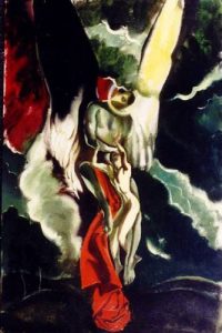 Charles Sims :'My Pain Beneath your Sheltering Hand' - c.1926. Oil on canvas, 28 x 19 ins