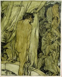Austin Spare - 'Chaos' 1904 ink & watercolour 11.5 x 9 ins‏