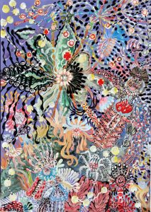 Stefan: 'Untitled' 2015  acrylic  16.5 x 11.5 ins - Outsider Art