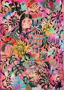 Stefan: 'Untitled' 2015  acrylic  16.5 x 11.5 ins - Outsider Art