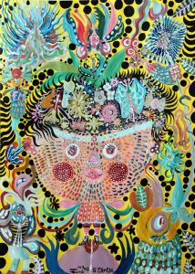 Stefan: 'Untitled'  2015  acrylic  21 x 15 ins - Outsider Art