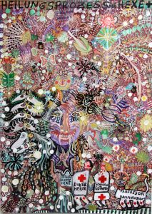 Stefan: 'Doktor' 2015  acrylic  28 x 20 ins - Outsider Art