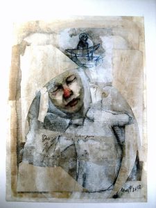 Stroff Denis :'Untitled' ink-acryl- mixed media - on paper  24.5 x 18 cm  2012