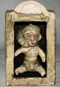 Stroff Denis:'Oreille cachée' 2008 ( box ) Wood papier-mâché acryl paint mixed media H 20cm x L11,5cm x D 7cm