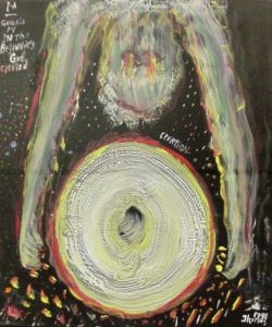 William Thomas Thompson :'Hands of god creating the earth' - 32 x 32