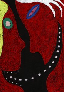 David Tibet - 'Satan Instructs One Thousand Witches I' (coloured pastel on black paper) 21 x 21cm, 8 1/3 x 8 1/3 inches