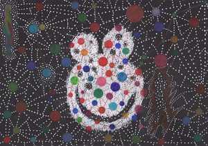 David Tibet - 'In The Night I Have Heard The Chariots Breathing II' (coloured pencil and white ink on black paper) 21.0 x 29.7cm,  8.27 x 11.69 inches