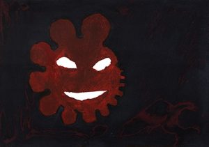 David Tibet - 'A God Of The Night Night Night' (gouache and india ink on white paper) 21.0 x 29.7cm,  8.27 x 11.69 inches