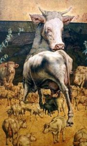 Vonn Stropp :'Untitled' - acrylic on board, 75 x 45 ins