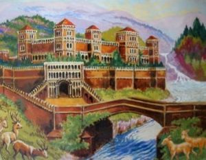 Louis Wain :'Untitled' c.1933  gouache  7 x 9 ins