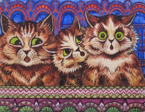 Louis Wain :'They Sang with Sweetness' c.1932 watercolour 7 x 9 ins‏