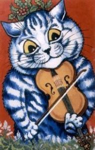 Louis Wain :'Untitled' - c.1932, watercolour & bodycolour, 20 x 12 ins ins