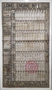 Widener ‘Long Engine No.1’ 2018 mixed media  64 x 32 ins