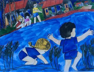 Roland Wilkie: ‘The River War’ 1996 watercolour  57 x 76 cm